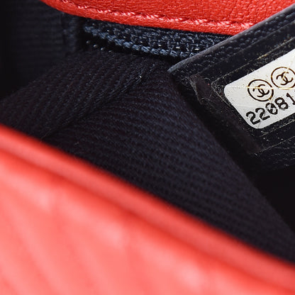 Chanel Calfskin Surpique Chevron Small Flap Red 6 of 8