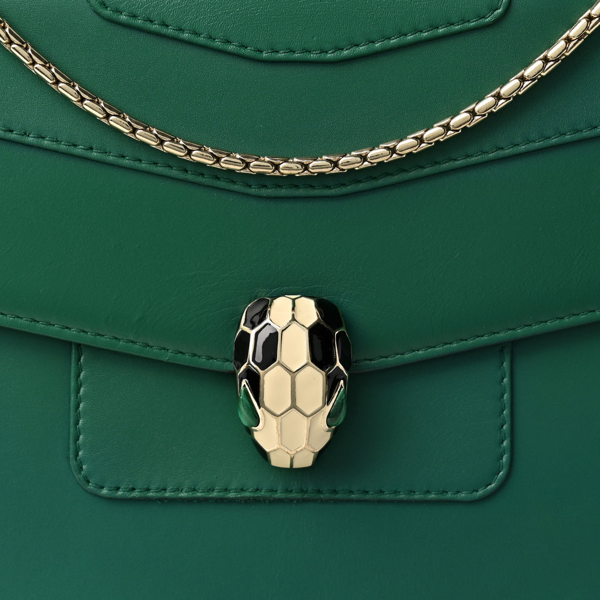 Calfskin Serpenti Forever Shoulder Bag Emerald Green