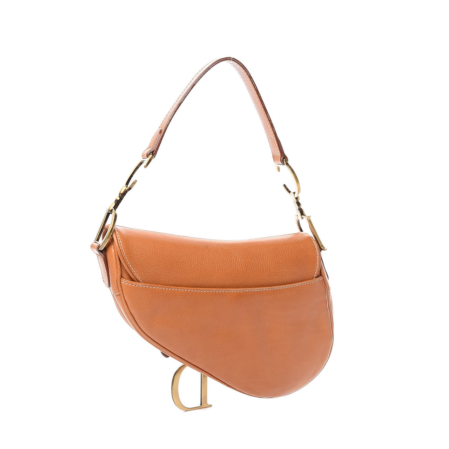 Christian Dior Calfskin Saddle Bag Tan 3 of 12