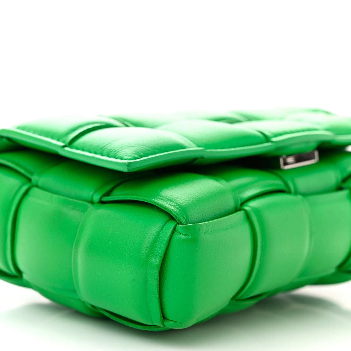 Nappa Maxi Intreccio Small Padded Cassette Crossbody Bag Parakeet