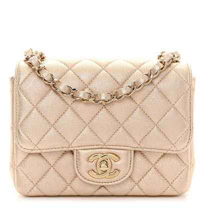 Chanel Metallic Lambskin Quilted Mini Square Flap Gold 1 of 10