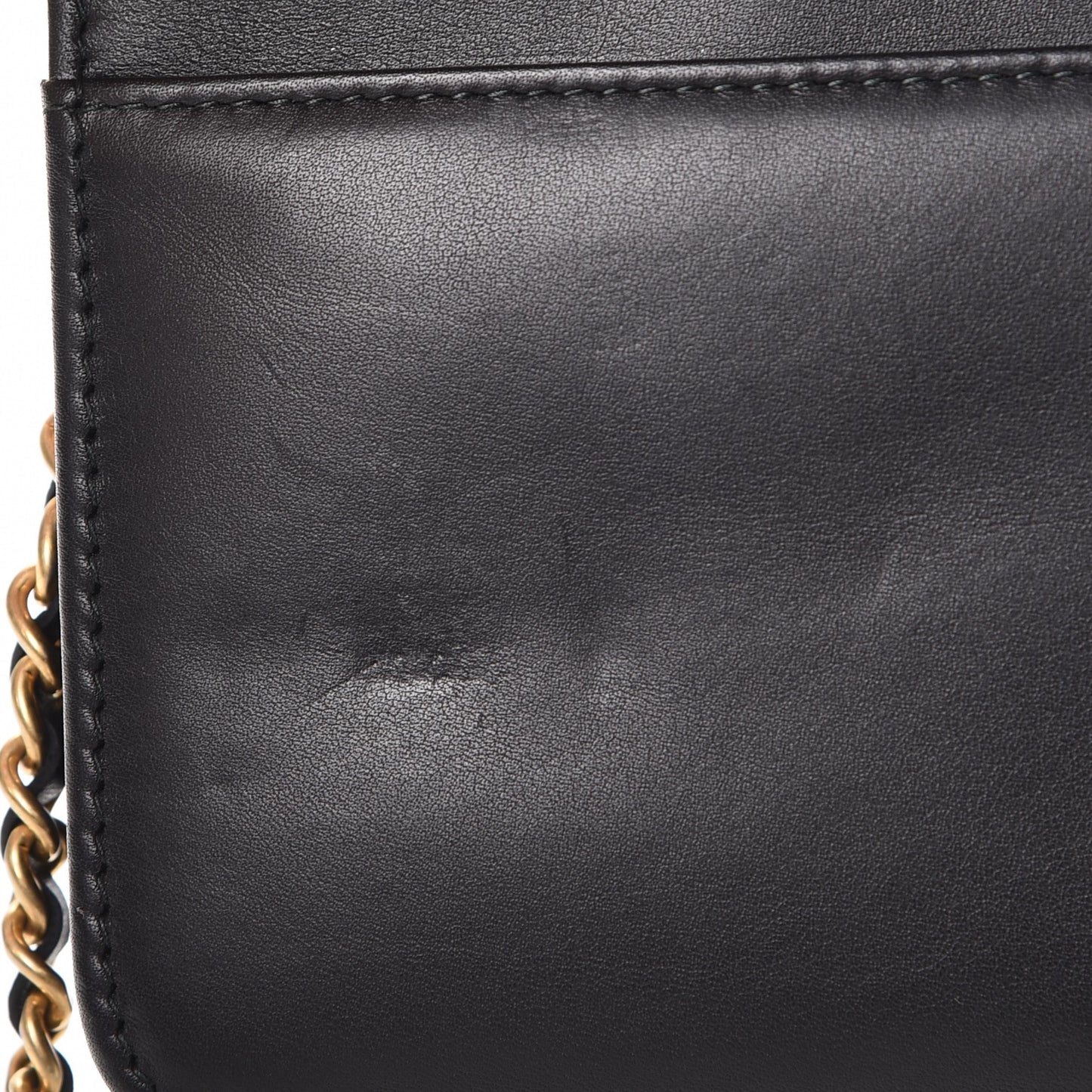 Calfskin Caviar Chevron Quilted Mixed Boy Wallet On Chain WOC Black