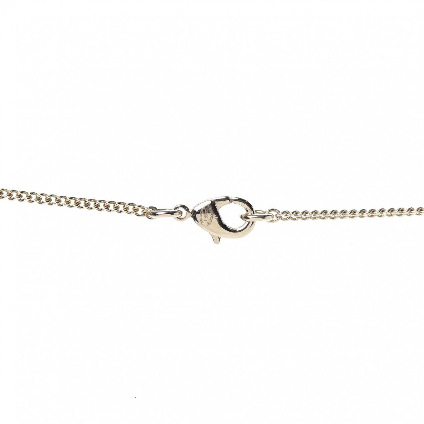 Metal Crystal Logo Bird Cage Necklace Gold