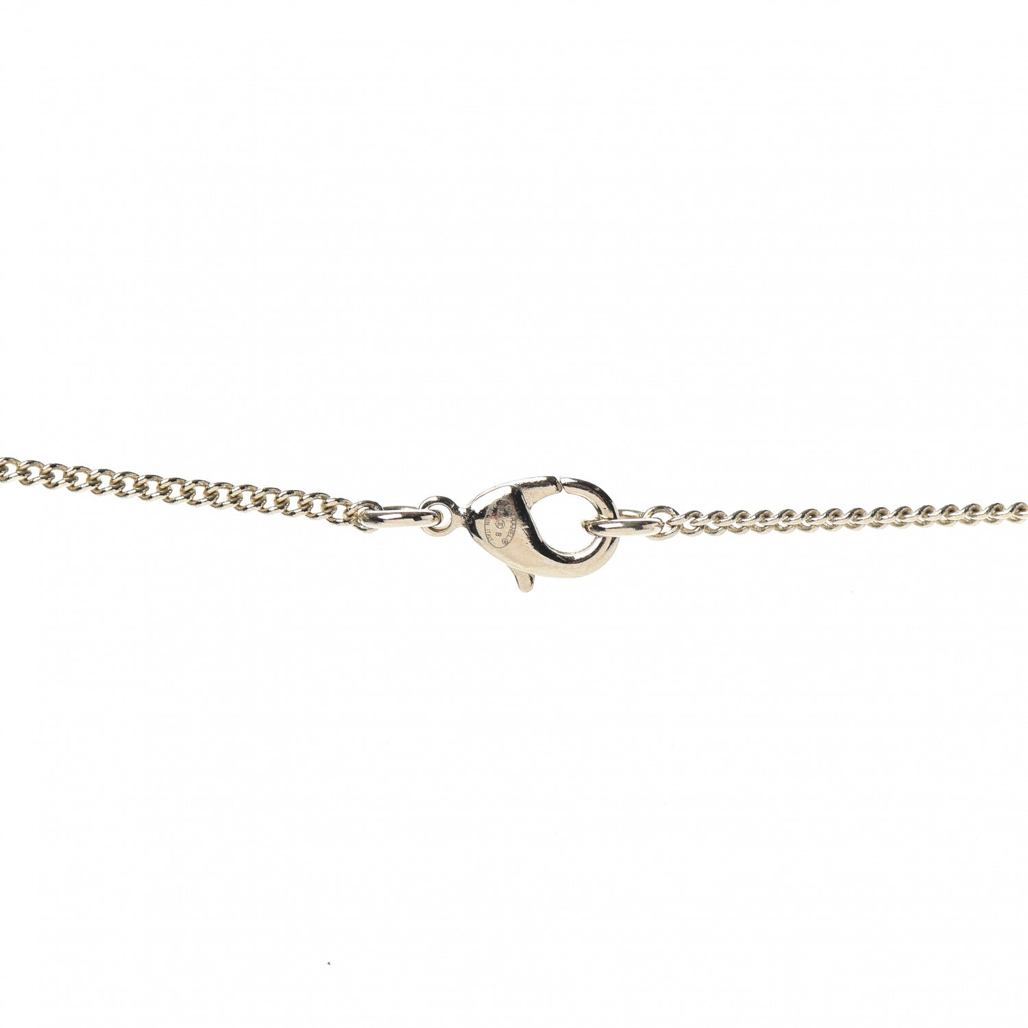 Chanel Metal Crystal Logo Bird Cage Necklace Gold 5 of 6
