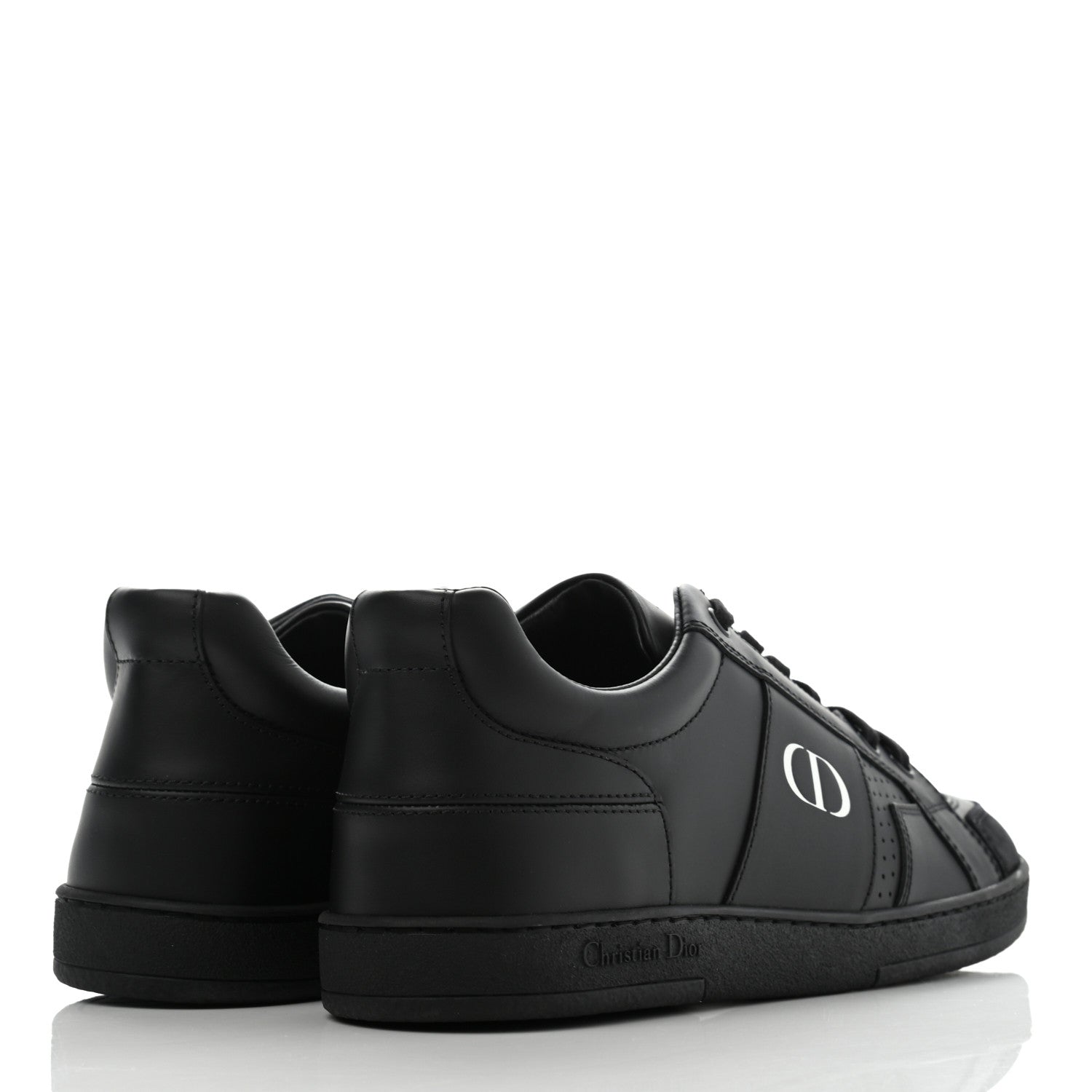 Christian Dior Calfskin Suede Logo Sneakers 38 Black 4 of 10
