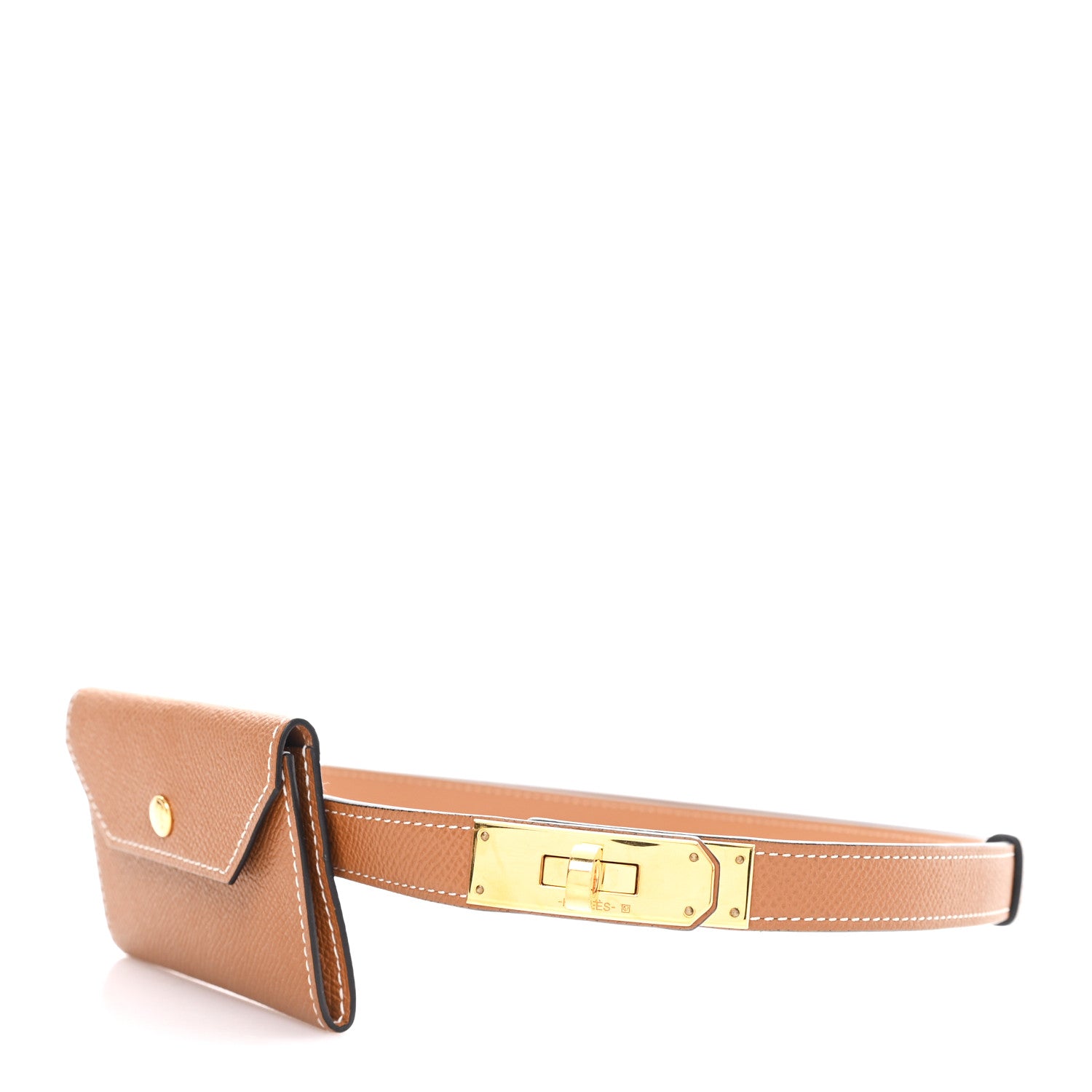 Hermes Epsom Kelly Pocket Belt Gold 1 of 5