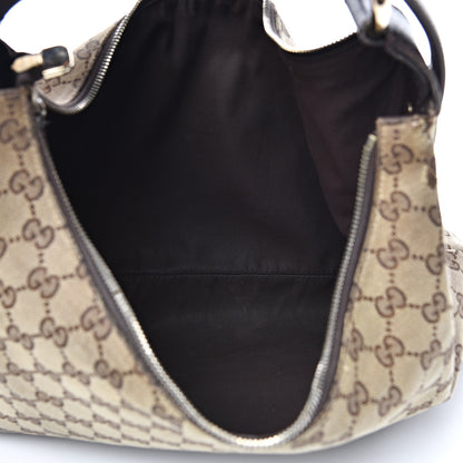 Gucci Monogram Medium Horsebit Chain Hobo Dark Brown 4 of 13