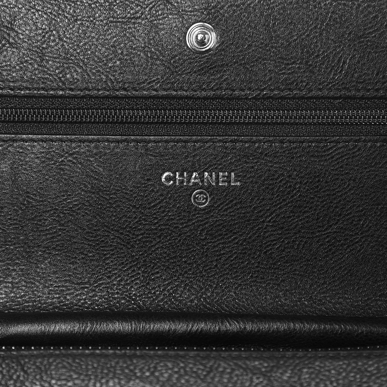 Chanel Crumpled Calfskin Quilted Wallet On Chain WOC So Black 6 of 9
