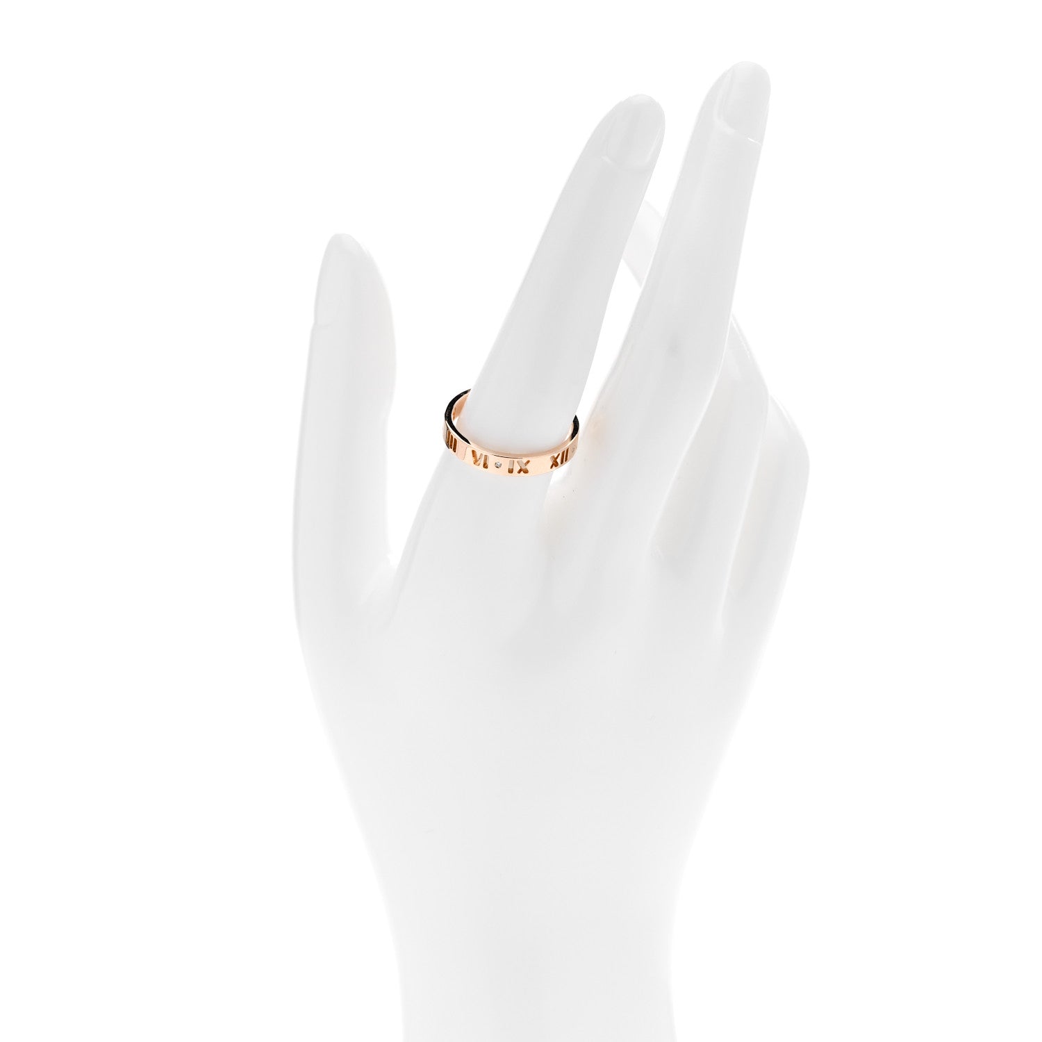 Tiffany 18K Rose Gold Diamond Atlas Pierced Ring 58 8.25 2 of 4