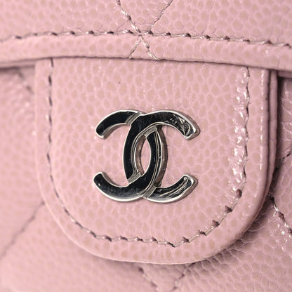 Chanel Caviar Quilted Flap Card Holder Wallet Light Pink 10 of 10