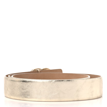 Chanel Metallic Calfskin Baguette Crystal CC Belt 85 34 Gold 2 of 7