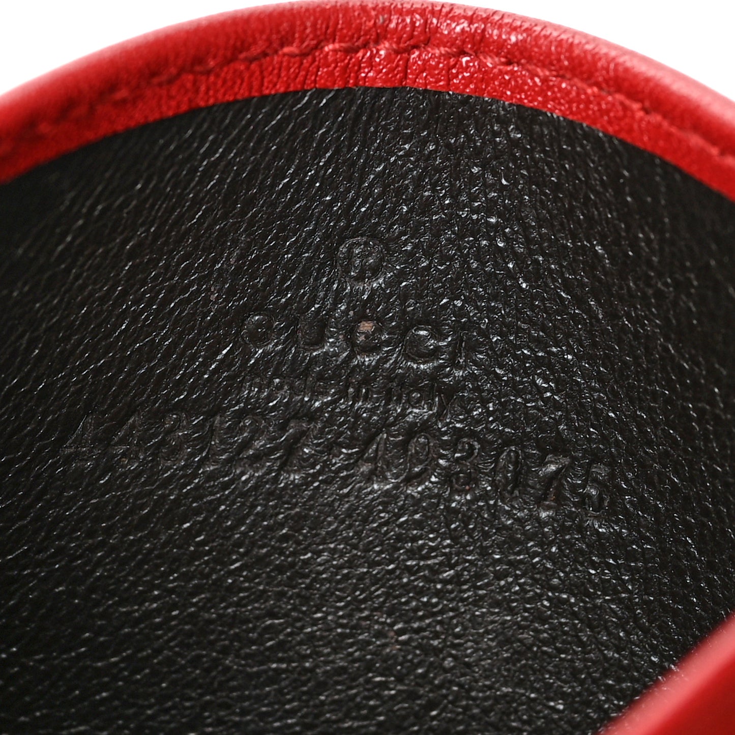 Calfskin Matelasse GG Marmont Card Holder Hibiscus Red