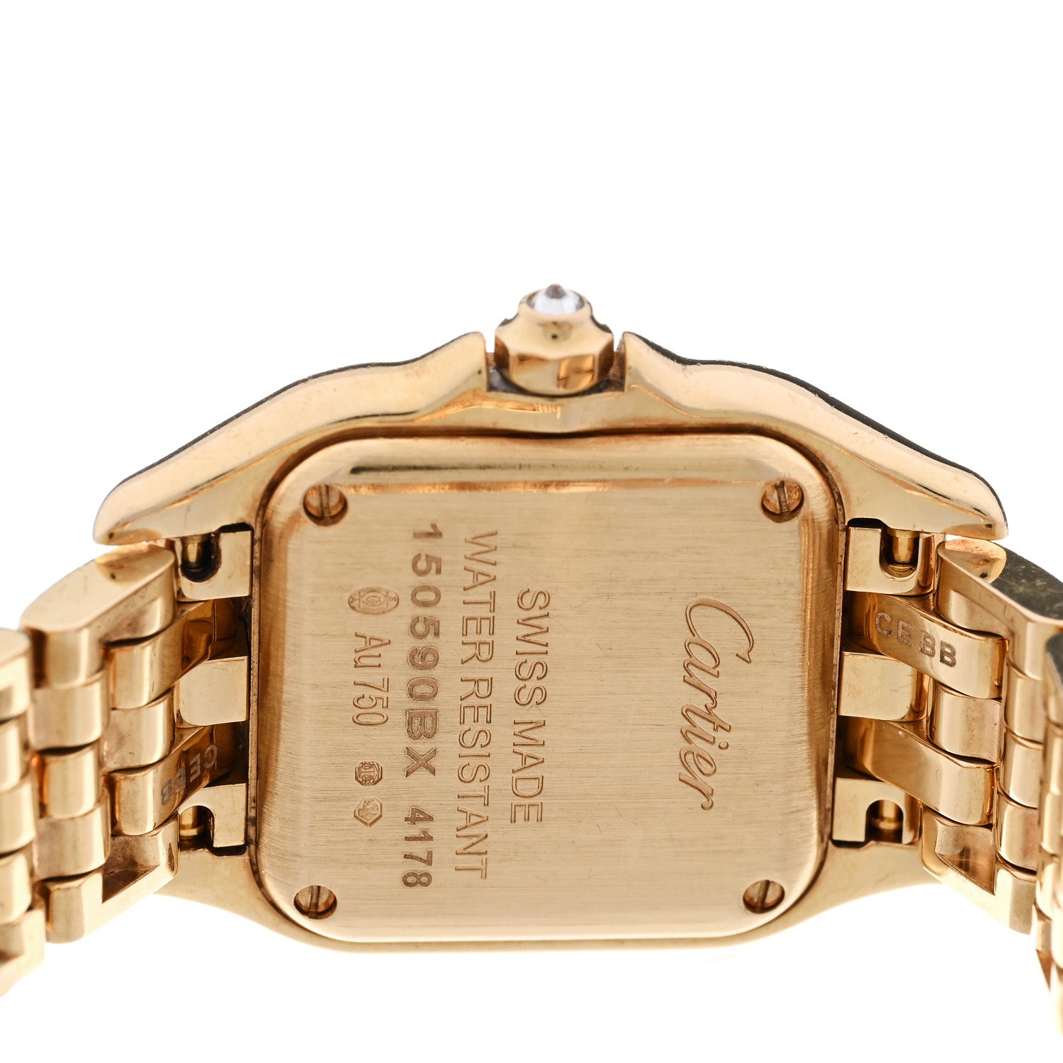 Cartier 18K Yellow Gold Diamond 22mm Panthere Quartz Watch 4 of 5