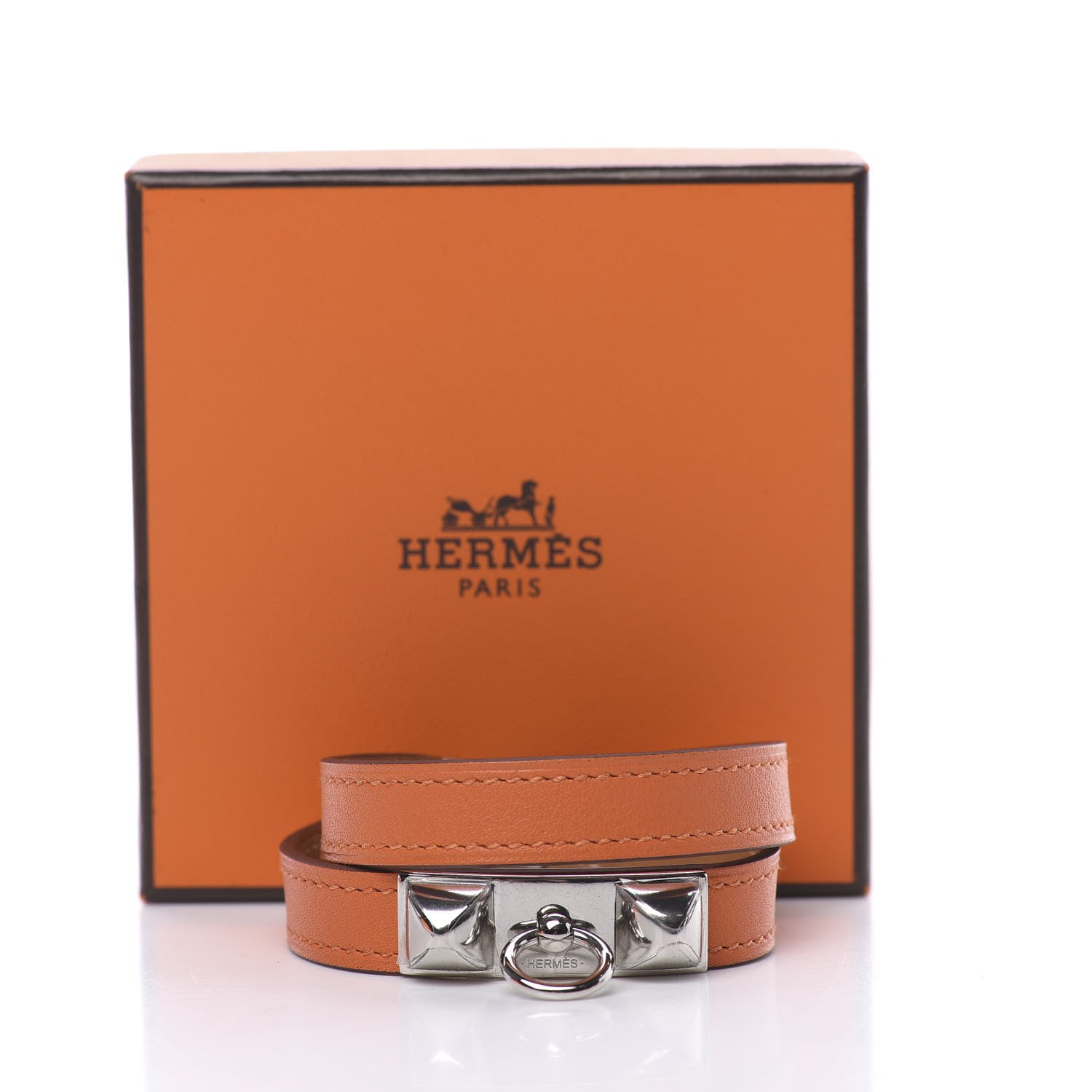Hermes Swift Rivale Double Tour Bracelet T2 Orange 6 of 6
