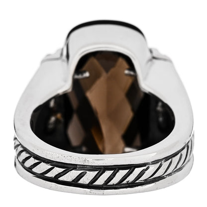 David Yurman Sterling Silver Diamond Smoky Quartz Statement Ring 54 6.75 4 of 5