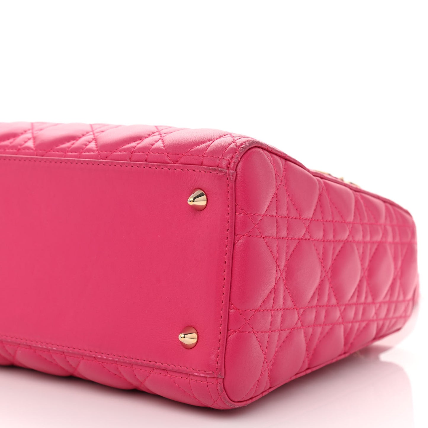 Lambskin Cannage Medium Lady Dior Fuchsia