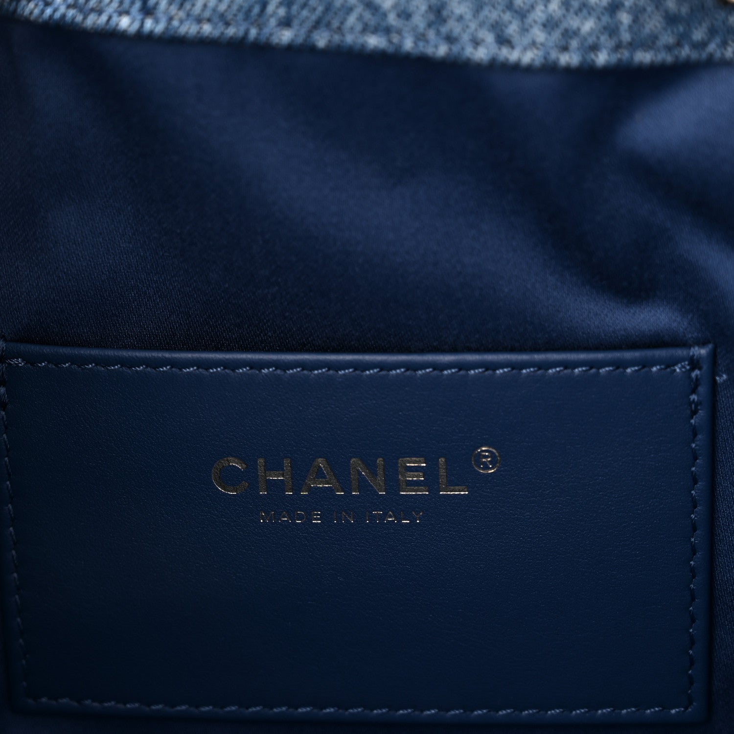 Chanel Denim Quilted Small Chanel 25 Handbag Blue 6 of 10