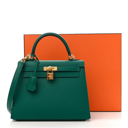 Hermes Epsom Kelly Sellier 25 Malachite 11 of 11