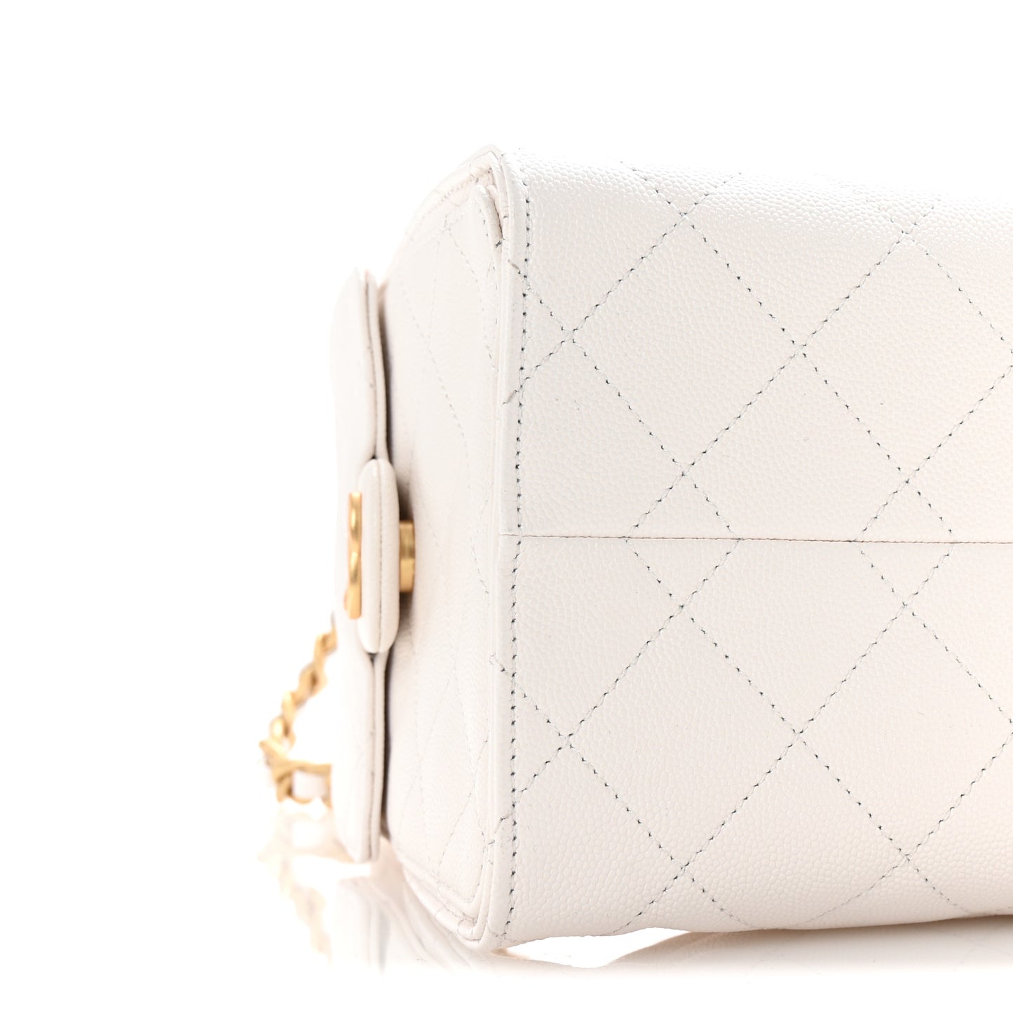 Caviar Quilted Small Chanel 25 Handbag White