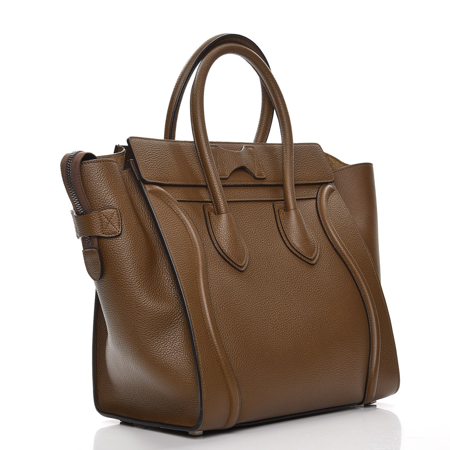 Drummed Calfskin Mini Luggage Moss Green