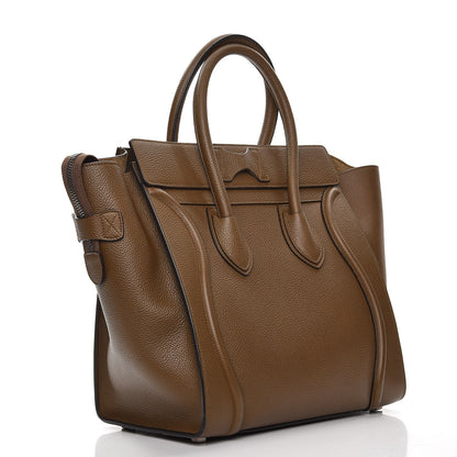Celine Drummed Calfskin Mini Luggage Moss Green 3 of 9