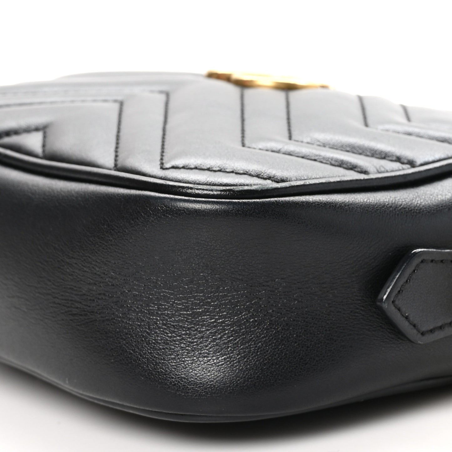 Calfskin Matelasse Mini GG Marmont Chain Shoulder Bag Black