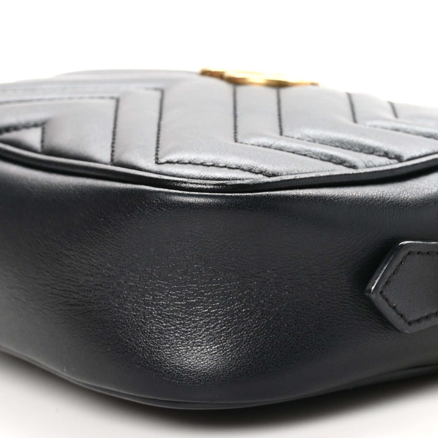 Gucci Calfskin Matelasse Mini GG Marmont Chain Shoulder Bag Black 11 of 11