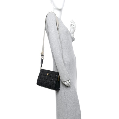 Gucci Calfskin GG Matelasse Small Slim Chain Shoulder Bag Black Natural 2 of 15