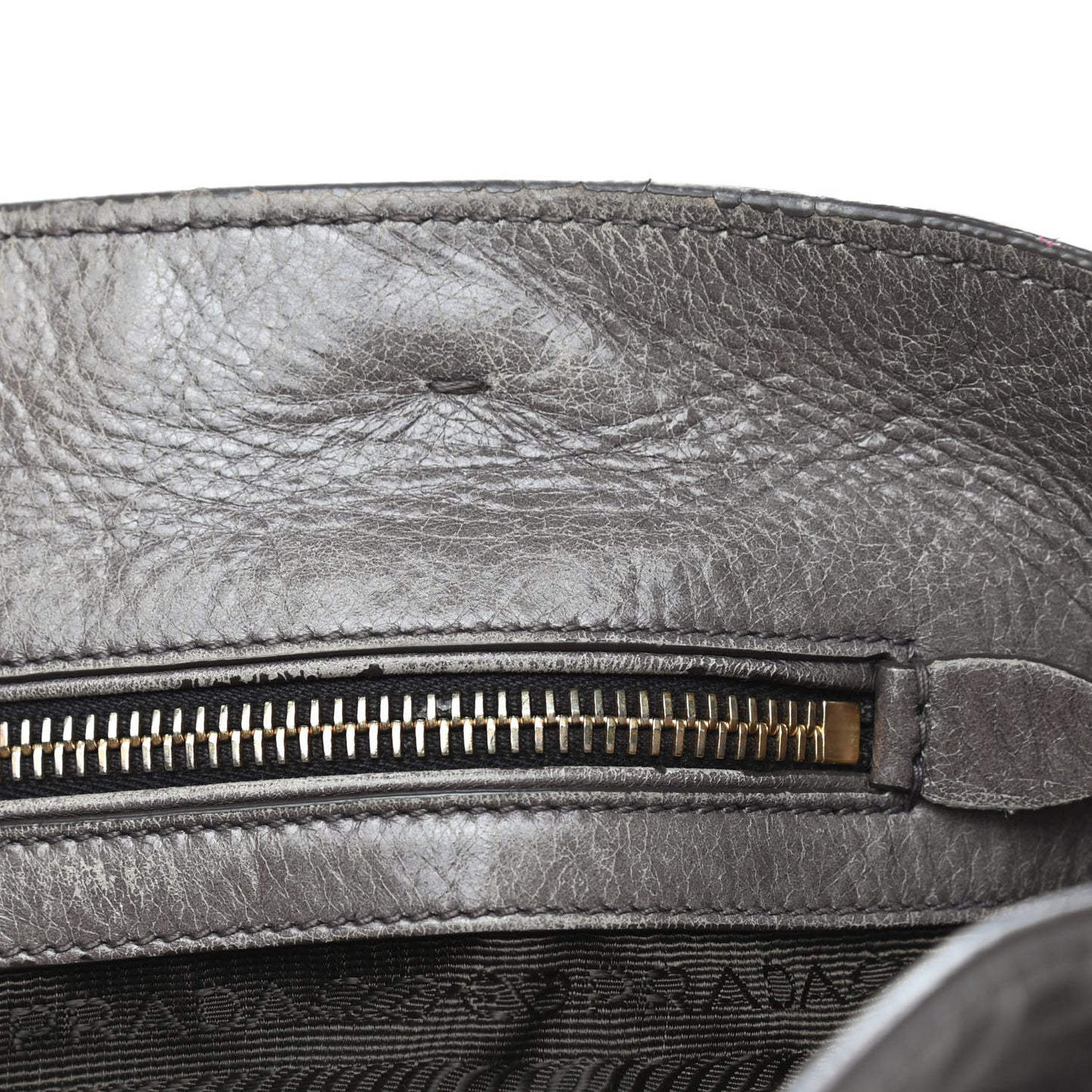 Vitello Shine Top Handle Bag Fumo