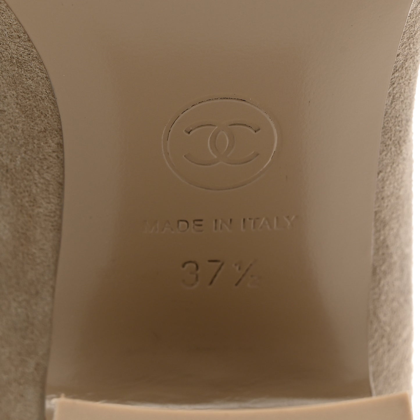 Suede Calfskin CC Short Boots 37.5 Beige