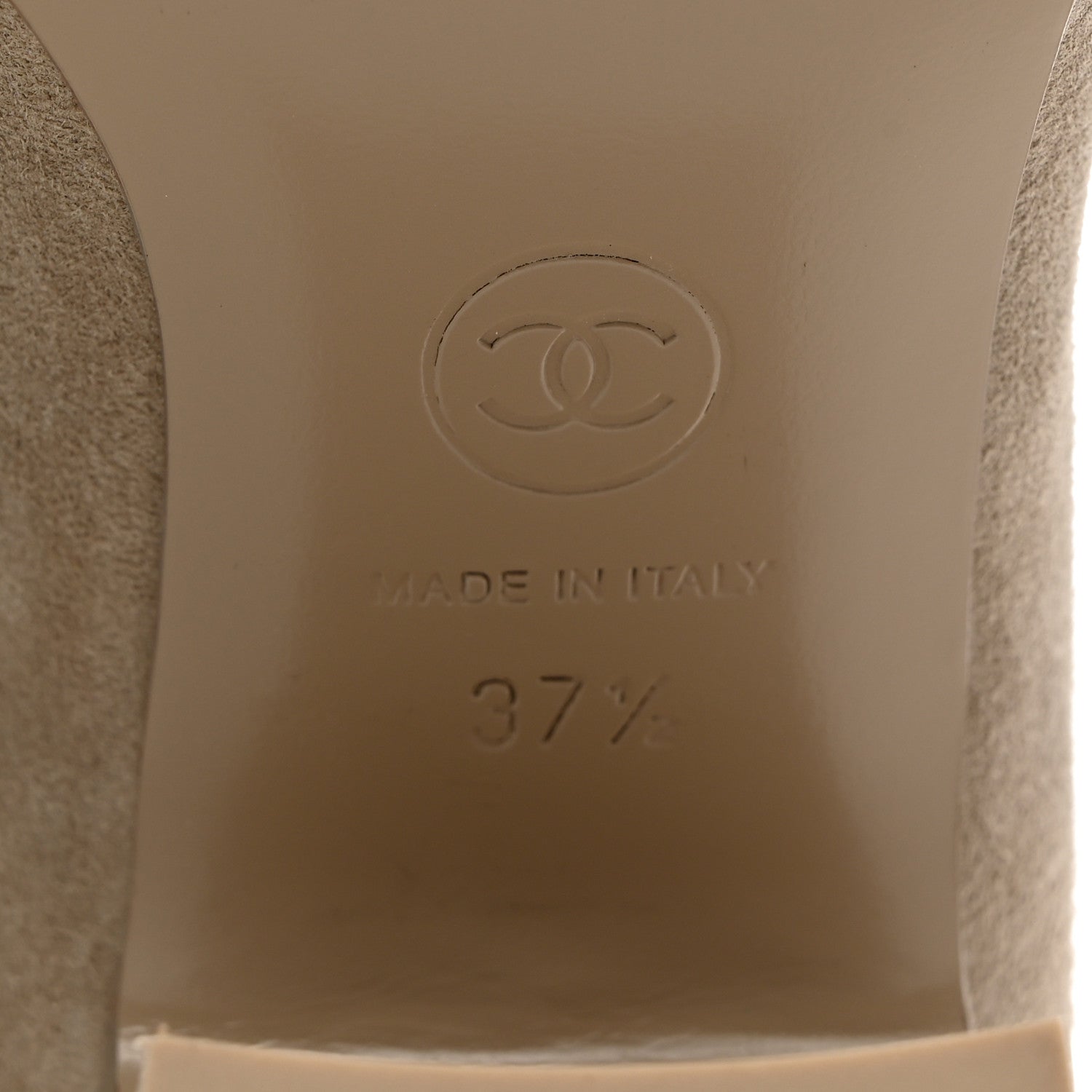 Chanel Suede Calfskin CC Short Boots 37.5 Beige 8 of 12