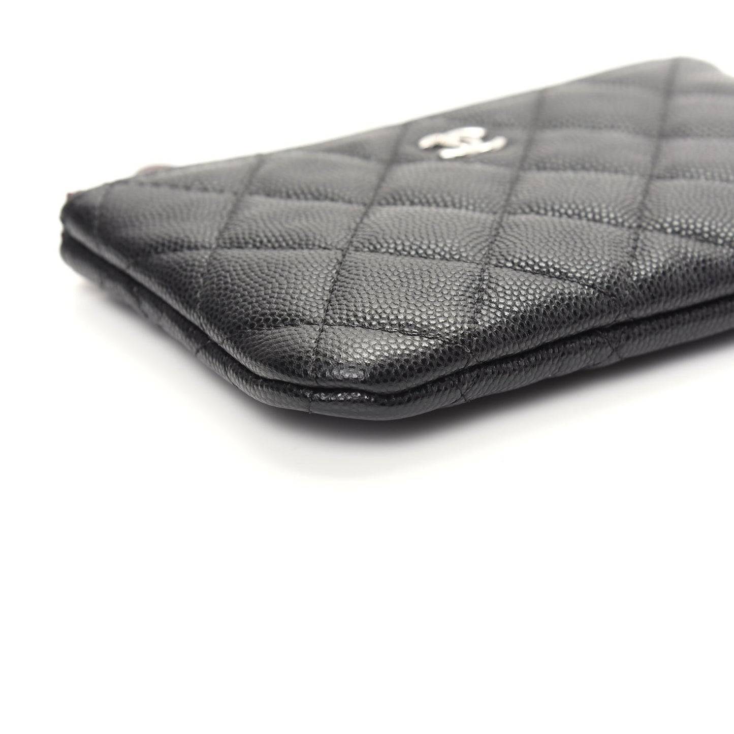 Caviar Quilted Small Cosmetic Case Black