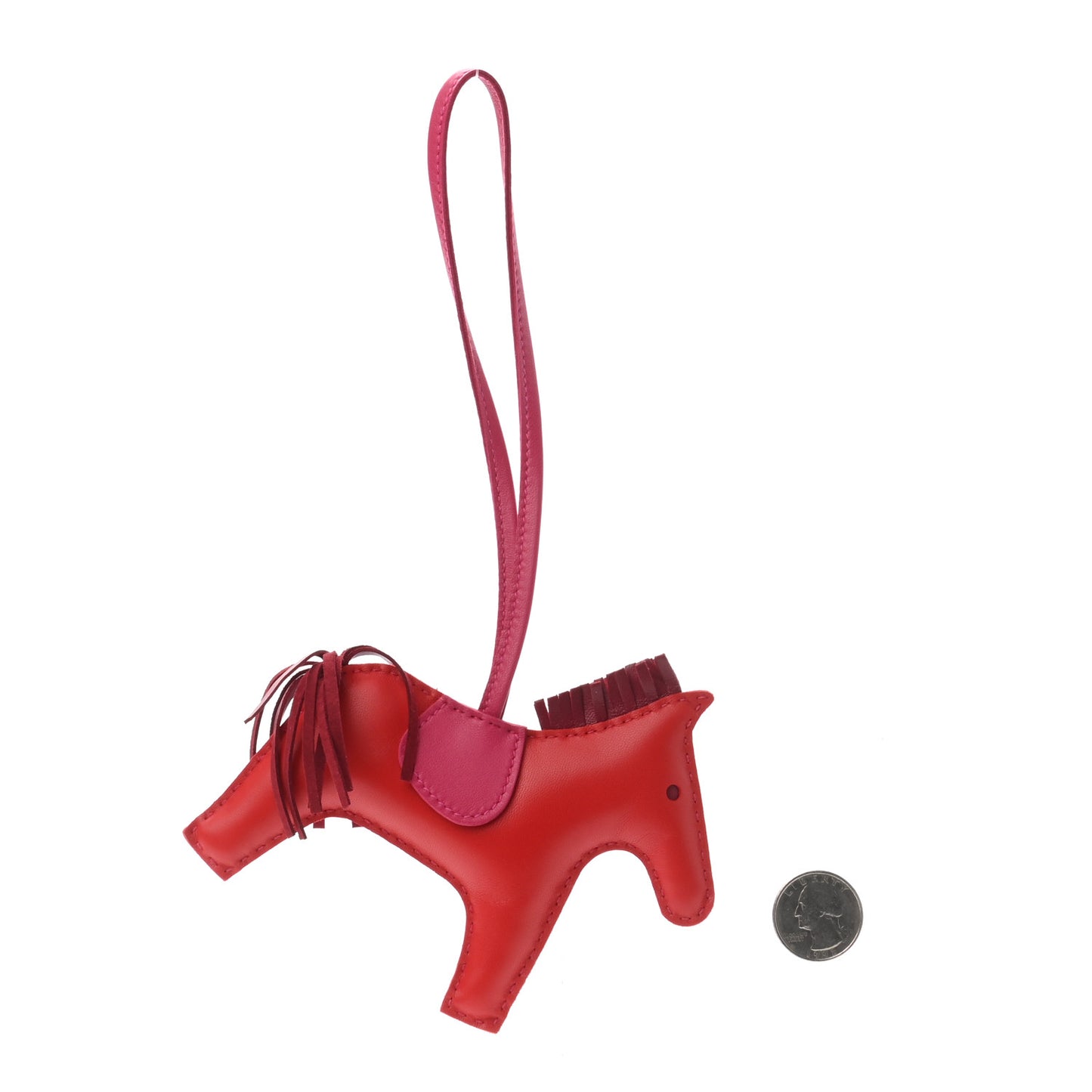 Milo Lambskin Grigri Rodeo Horse Bag Charm MM Rouge Indien Rubis Rose Mexico
