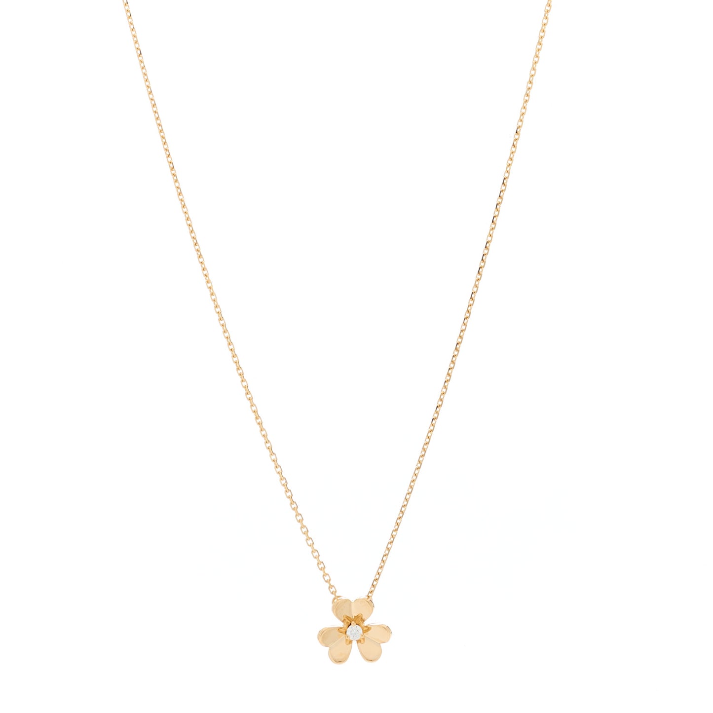 18K Yellow Gold Diamond Mini Frivole Pendant Necklace