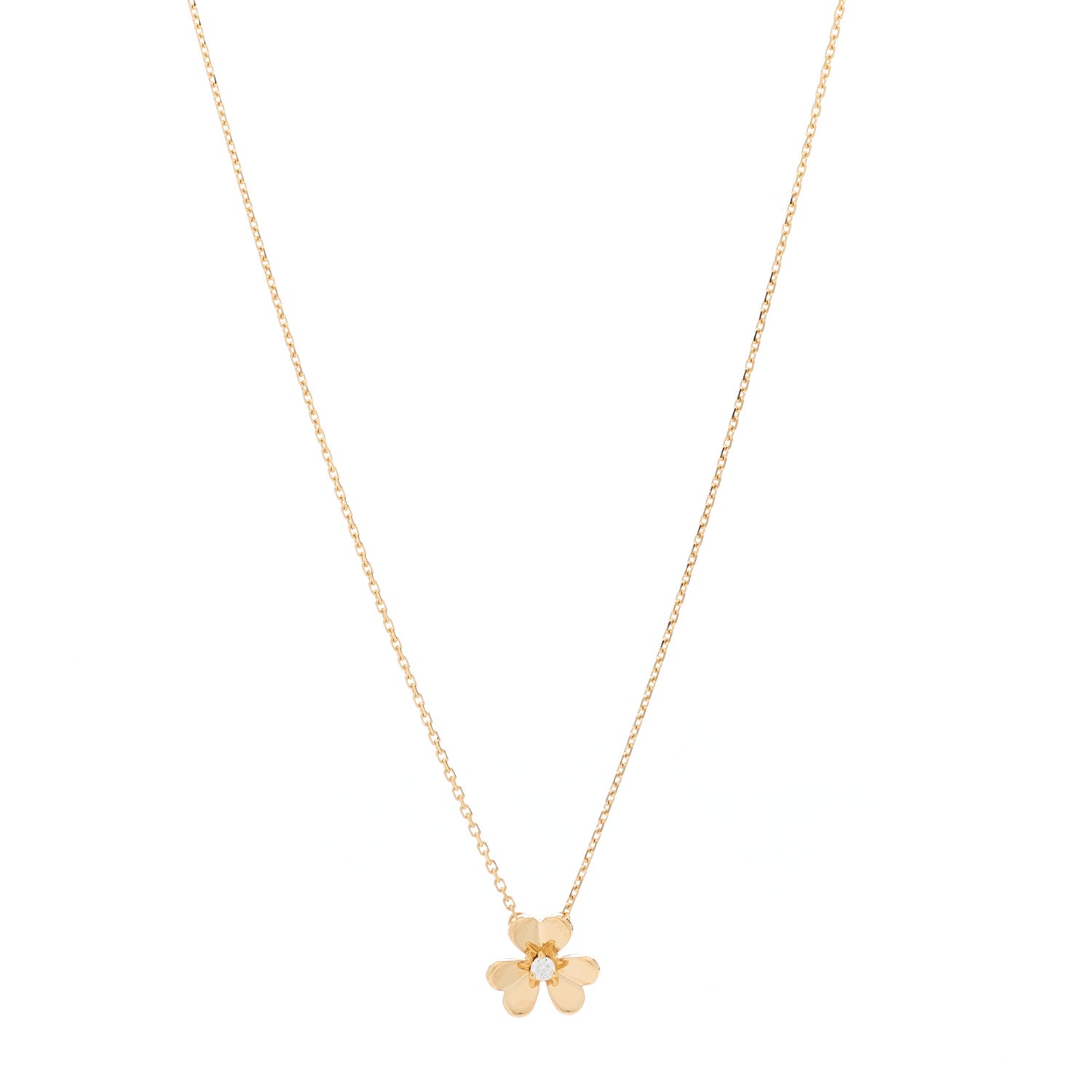 Van Cleef & Arpels 18K Yellow Gold Diamond Mini Frivole Pendant Necklace 1 of 6