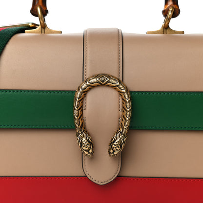 Gucci Calfskin Bamboo Web Medium Dionysus Top Handle Bag Camelia Bright Evergreen Hibiscus Red 9 of 10