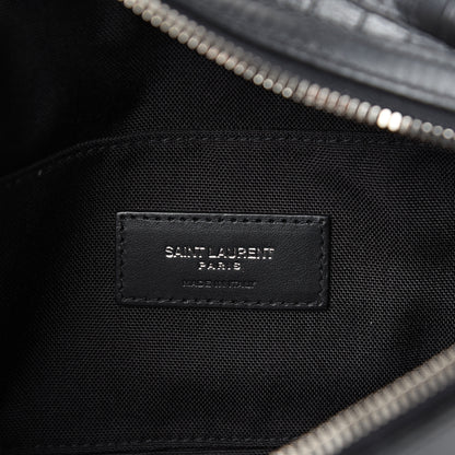Saint Laurent Calfskin Crocodile Embossed City Belt Bag Black 5 of 10