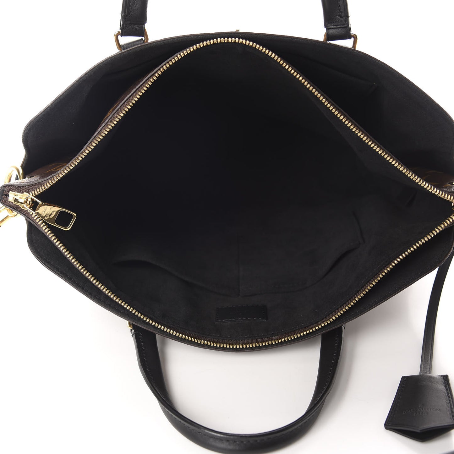 Monogram Flower Zipped Tote MM Black