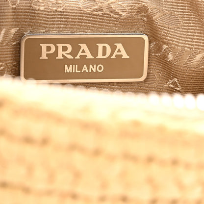 Prada Yarn Raffia Effect Crochet Triangle Shoulder Bag Naturale 6 of 16