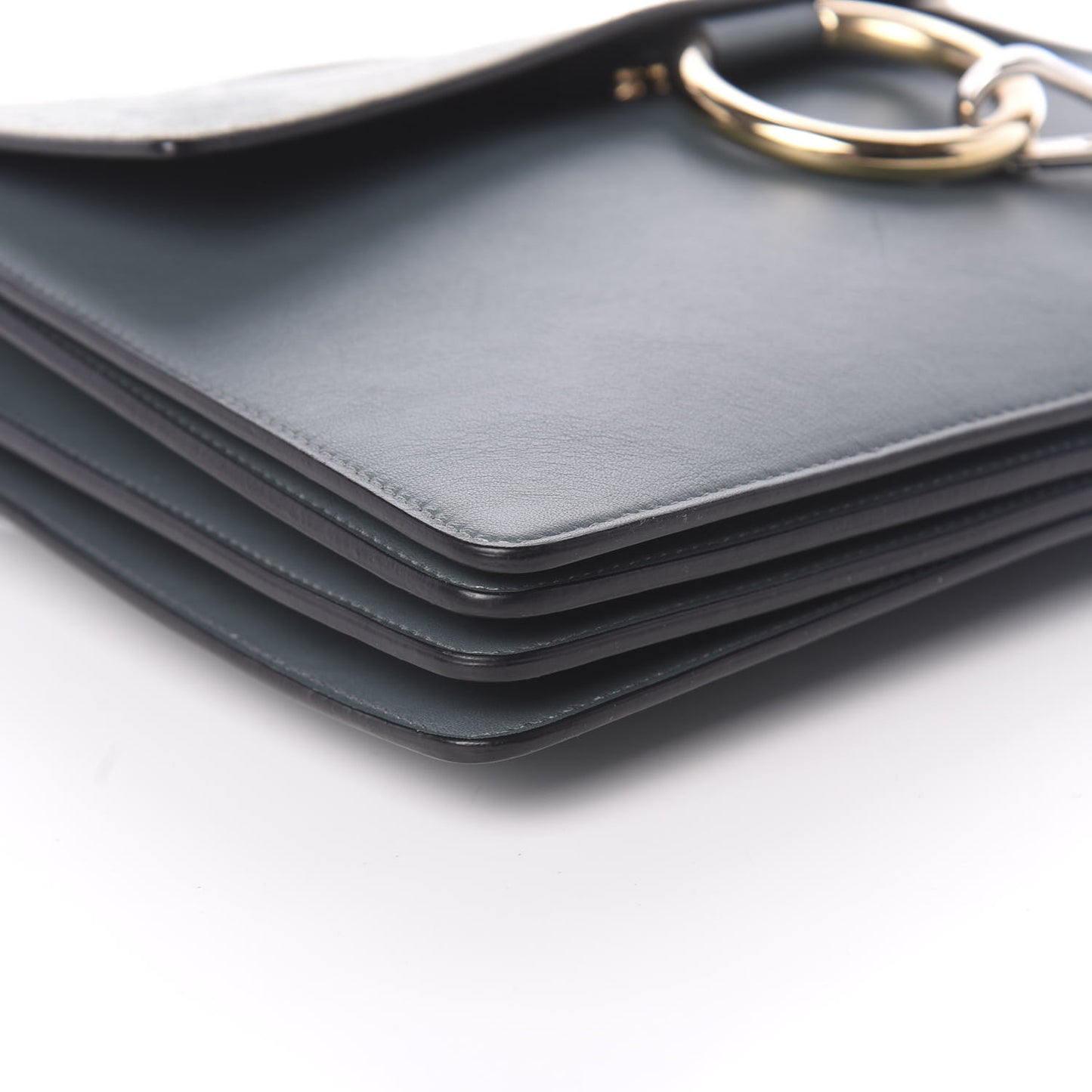 Suede Calfskin Medium Faye Shoulder Bag Cloudy Blue