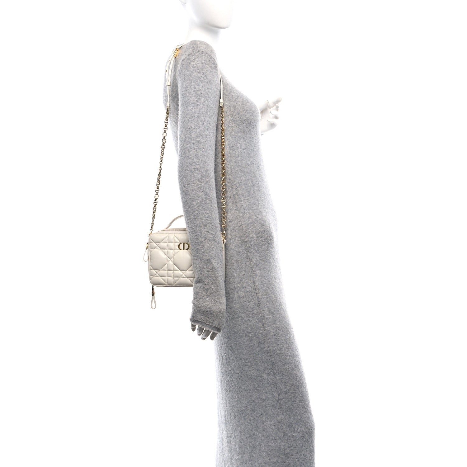 Christian Dior Calfskin Macrocannage Caro Box Bag Latte 2 of 9