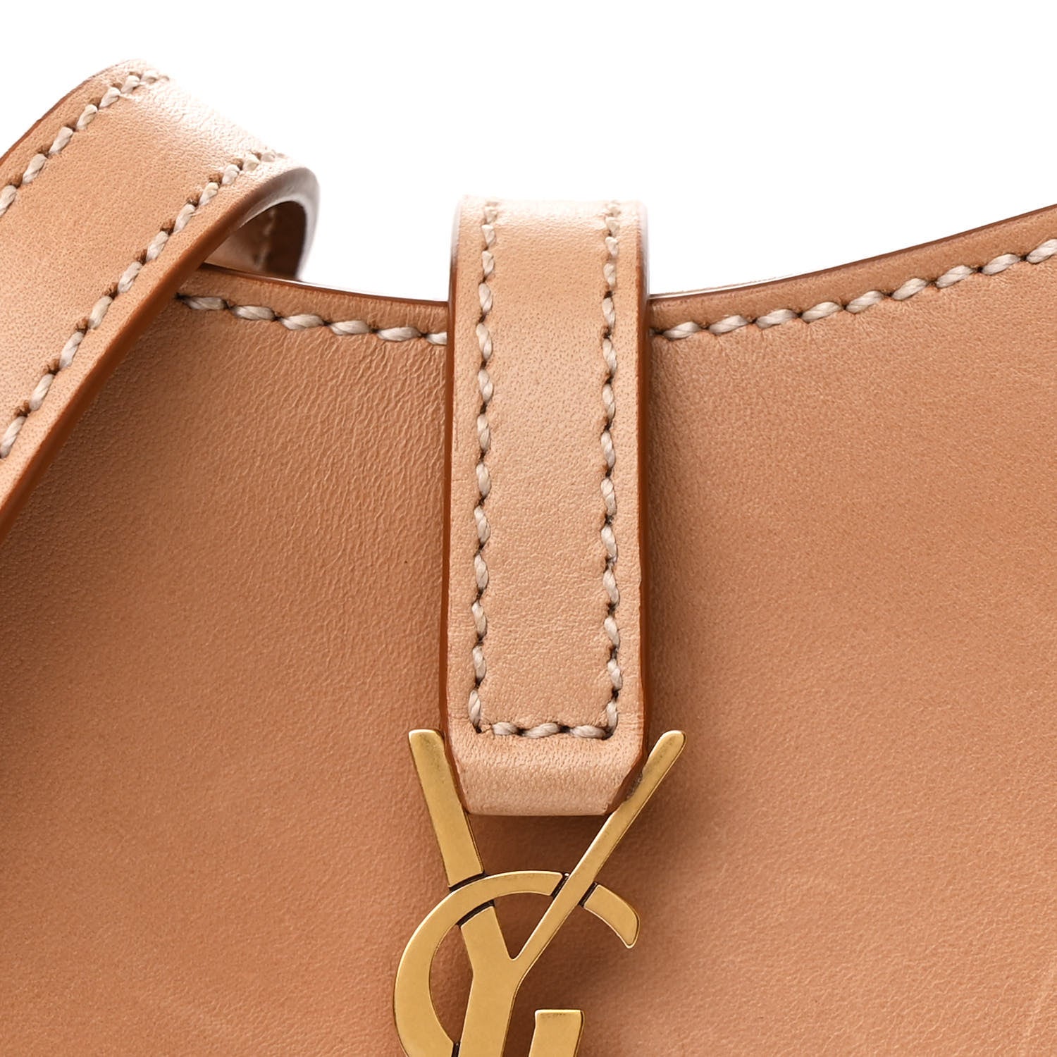 Saint Laurent Smooth Calfskin Le 5 A 7 Vertical Hobo Brown Gold 8 of 11