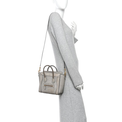 Celine Snakeskin Nano Luggage Grey 2 of 11