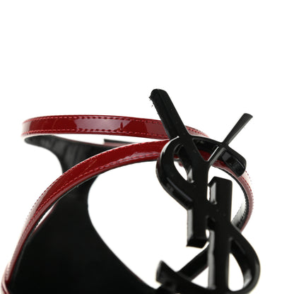 Saint Laurent Patent Calfskin Cassandra 110 Sandals 37 Hot Red 6 of 8