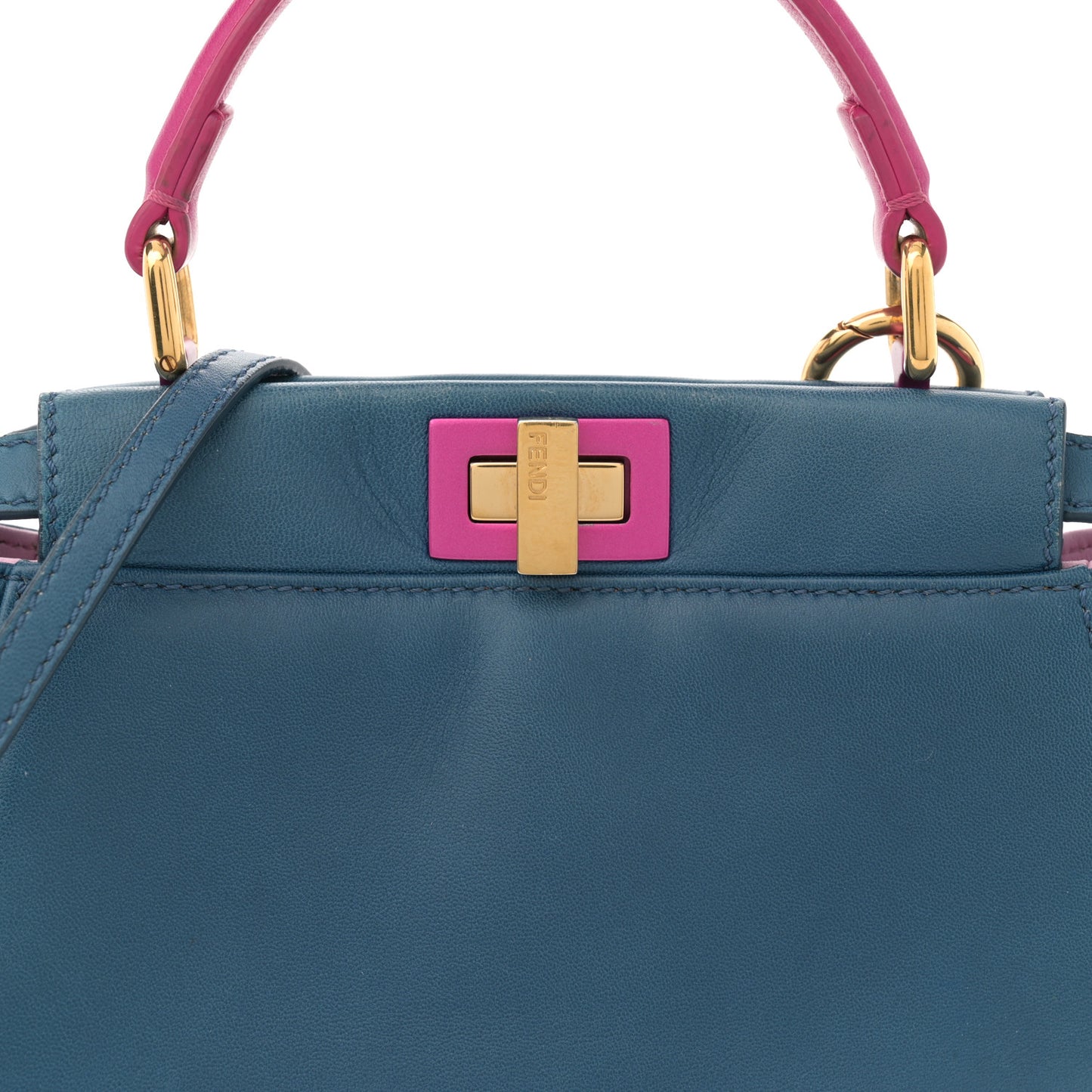 Nappa Colorblock Mini Peekaboo Iconic Satchel Iris Magenta Bubblegum