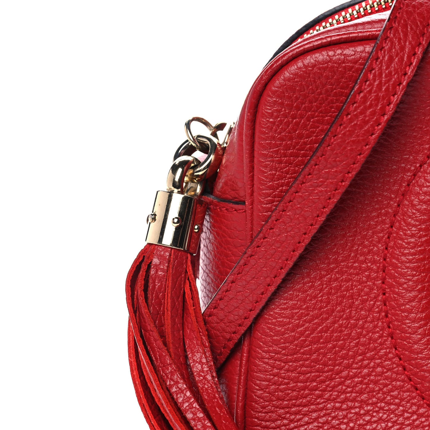 Pebbled Calfskin Small Soho Disco Bag Tabasco Red