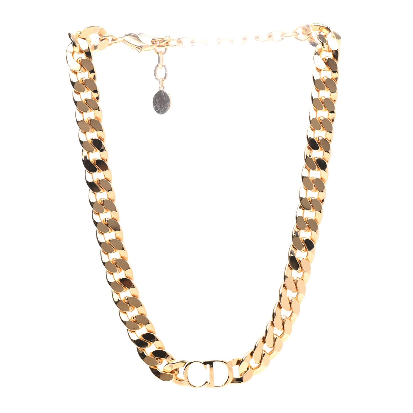 Metal CD Choker Necklace Gold