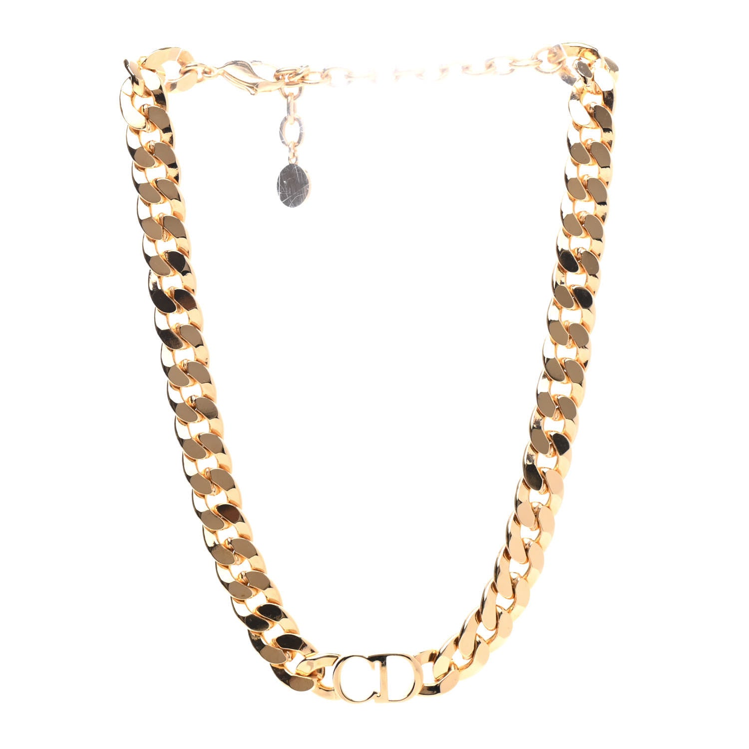 Christian Dior Metal CD Choker Necklace Gold 3 of 6