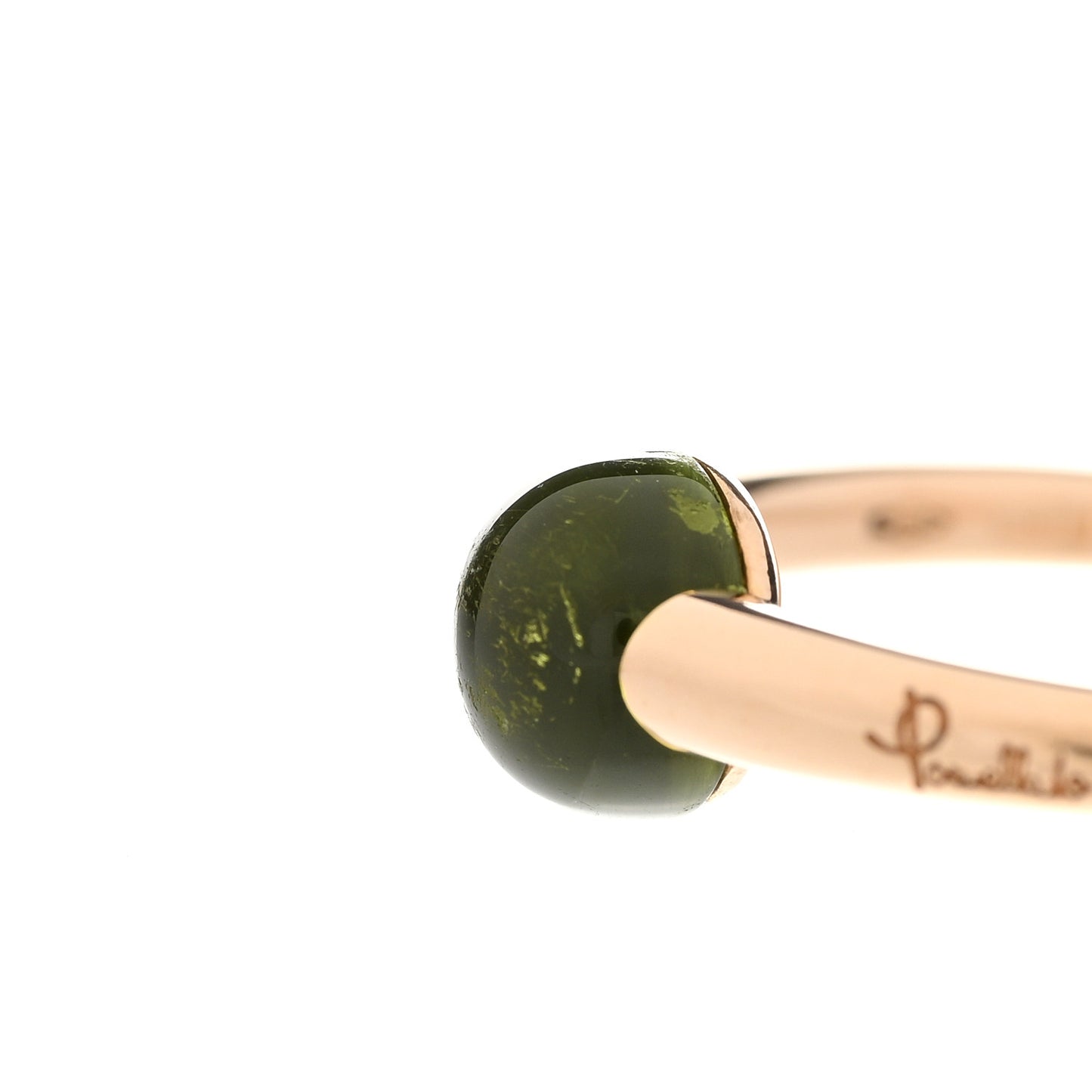 18K Rose Gold Peridot M'Ama Non M'Ama Ring 55 7.25