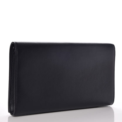 Saint Laurent Calfskin Monogram Large Belle De Jour Clutch Navy 3 of 7